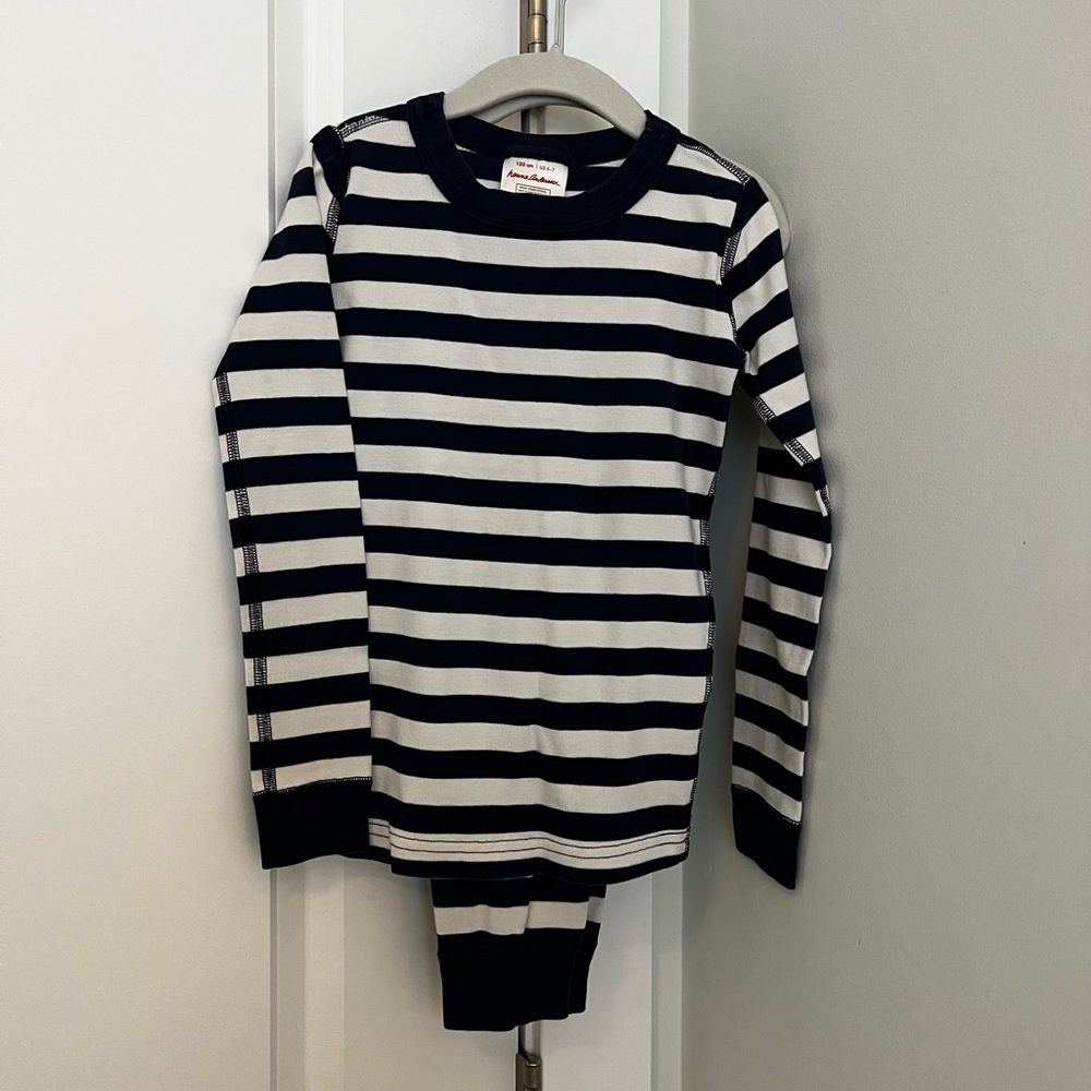 Hanna Andersson Striped Long Sleeve Pajama Set (size: 6-7/120)